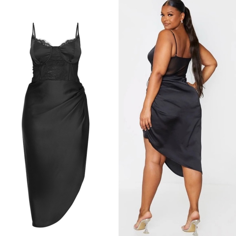 PrettyLittleThing Black Lace Dress